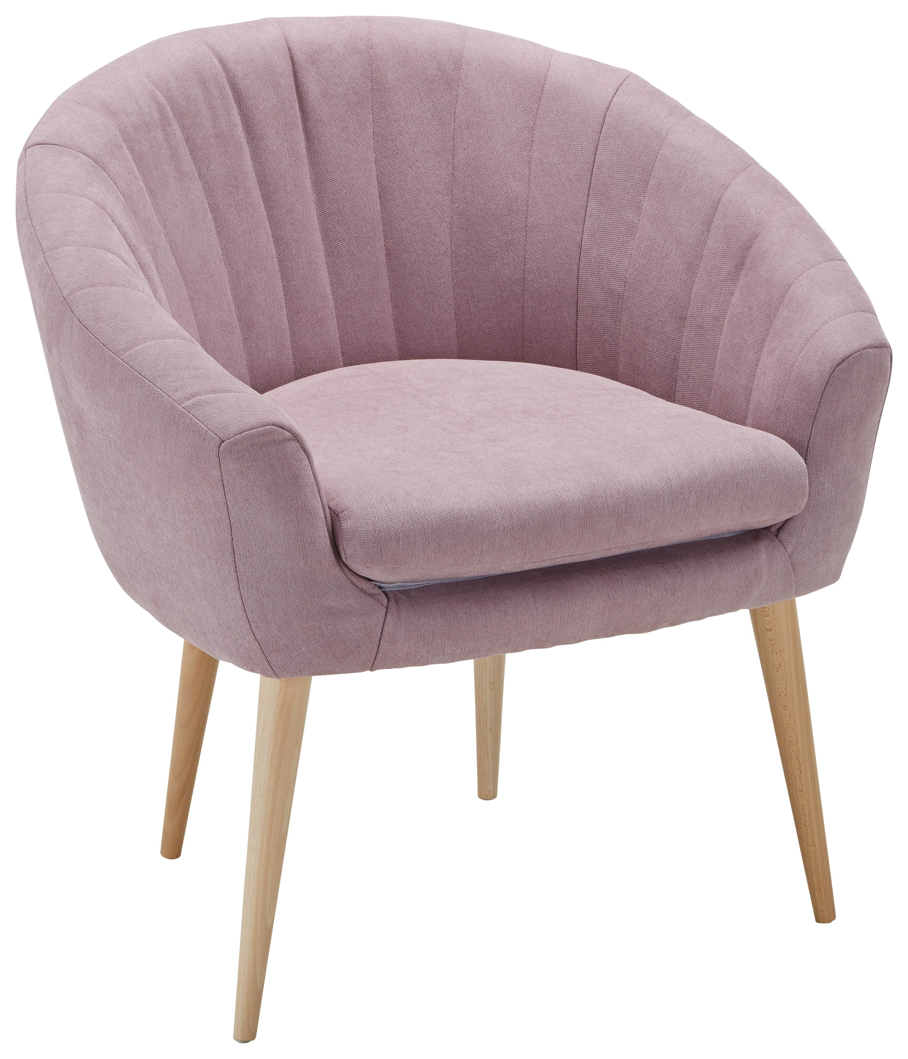 Fotelja Bea - ružičasta/prirodne boje, Modern, tekstil (75/77/66cm) - Modern Living