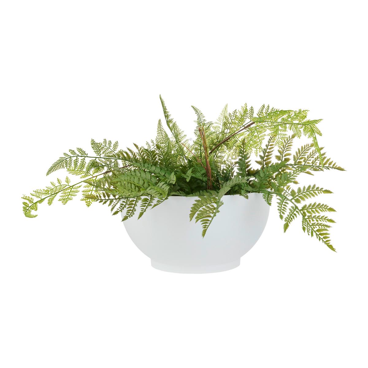 Übertopf Siena Weiß Ø ca. 29,5cm - Weiß, KONVENTIONELL, Kunststoff (29,5/15,3cm) - Mömax