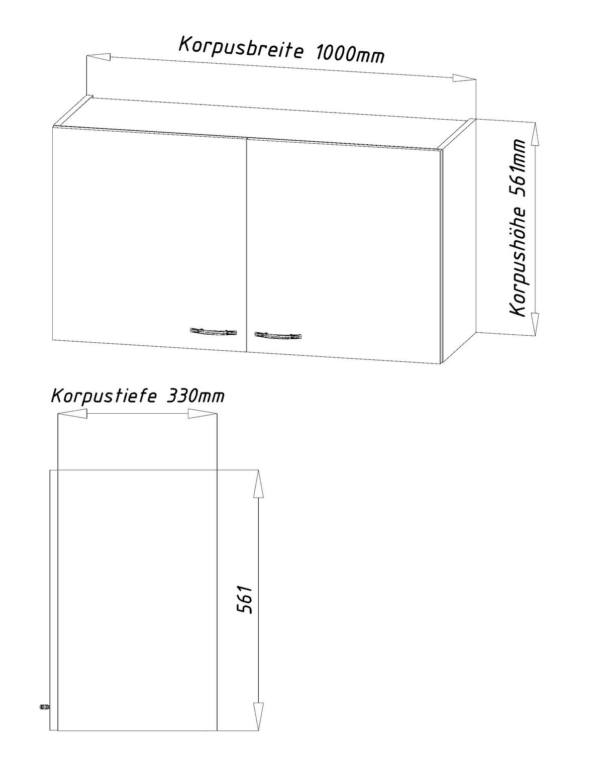 Miniküche Weiß m. Spüle Koch feld Kühlschrank B: ca. 100 cm - Weiß, MODERN, Holzwerkstoff/Kunststoff (100cm) - Respekta