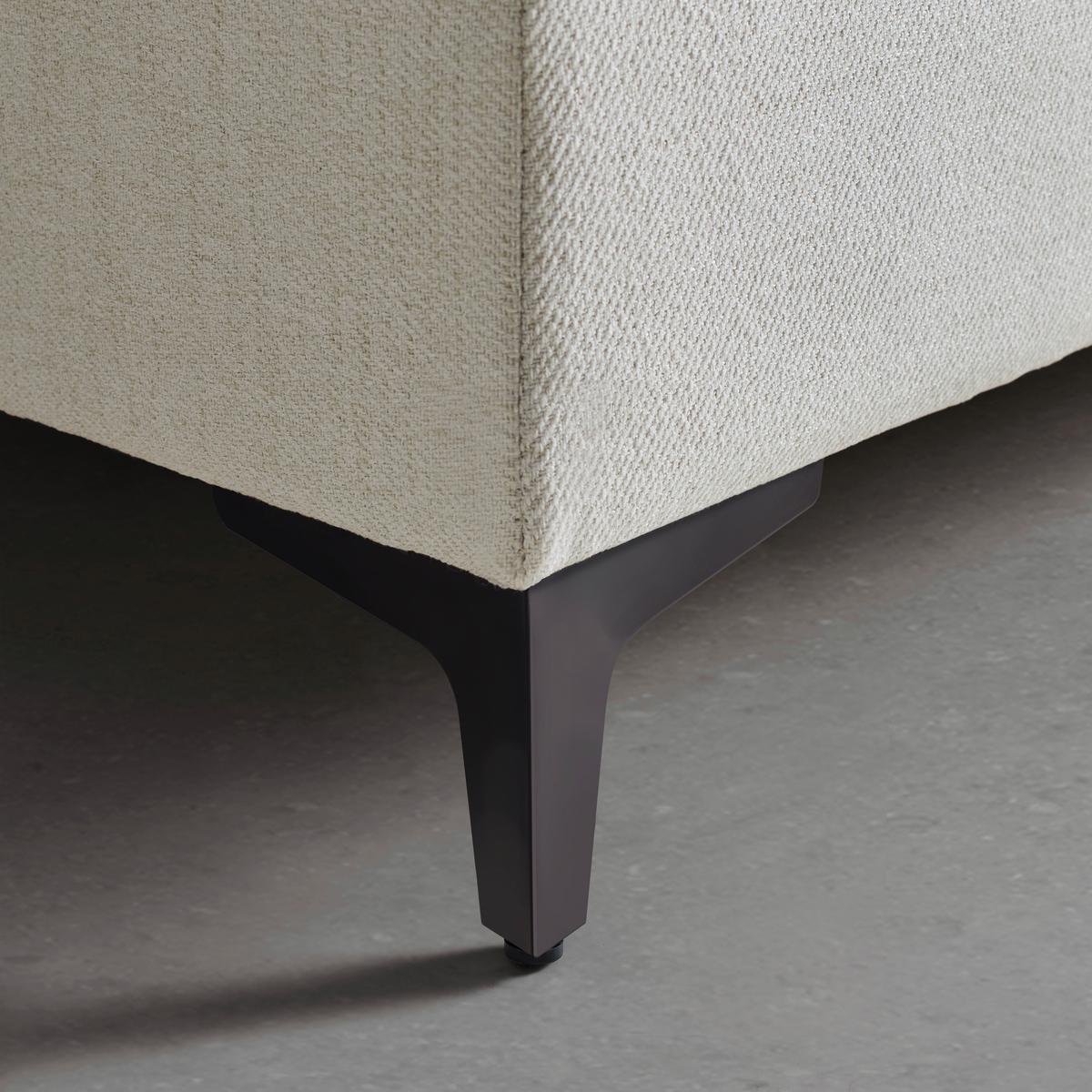 Boxspringbett Bari in Creme ca. 160x200cm - Creme/Schwarz, KONVENTIONELL, Textil/Metall (160/200cm) - Mömax