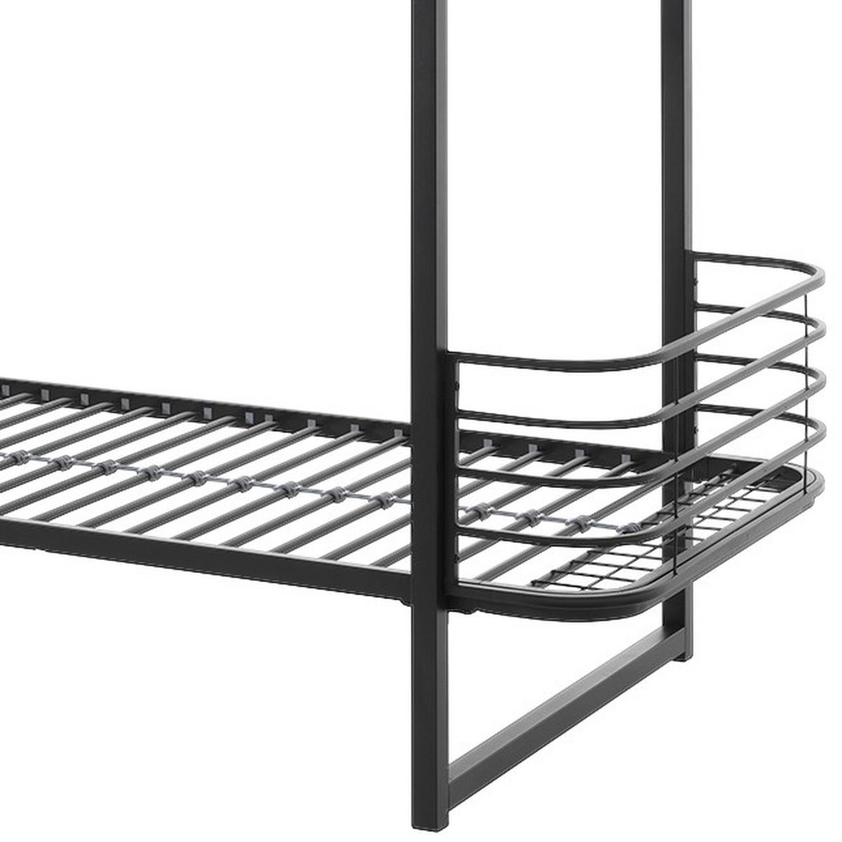 Etagenbett Oscar Schwarz inkl. Lattenrost ca. 90x200cm - Schwarz, KONVENTIONELL, Metall (90/200cm) - MID.YOU