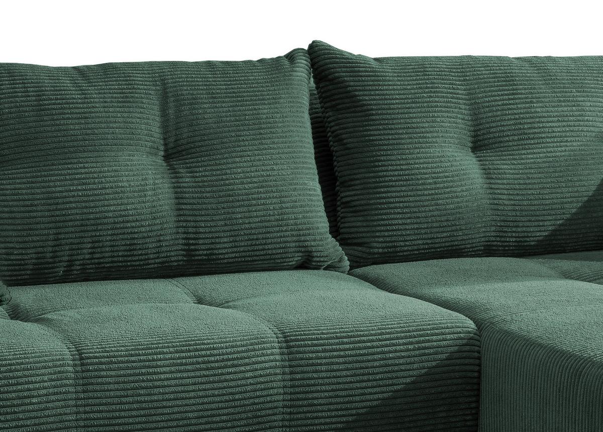 Wohnlandschaft Restato Dunkelgrün Cord - Dunkelgrün/Schwarz, MODERN, Holz/Textil (246/177cm) - MID.YOU