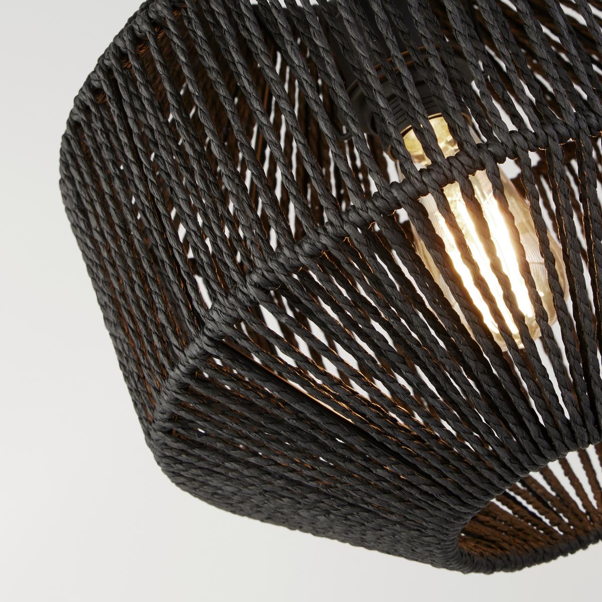 Függőlámpa Wicker 11203-1bk - fekete, Design, textil/fém (30/153cm)