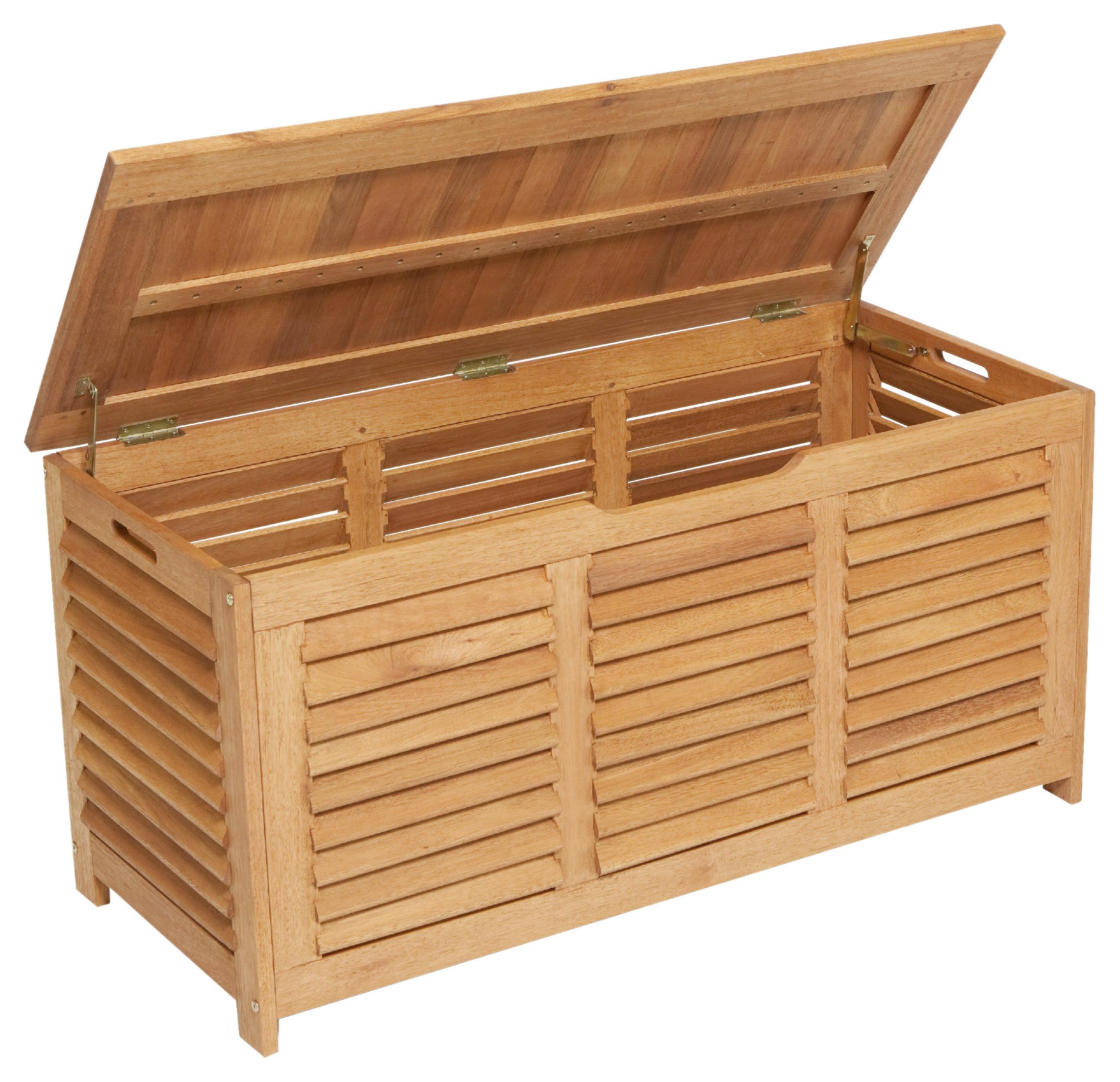 Kissenbox aus Eukalyptus, natur - Naturfarben, KONVENTIONELL, Holz (123/62/54cm) - Gardenson