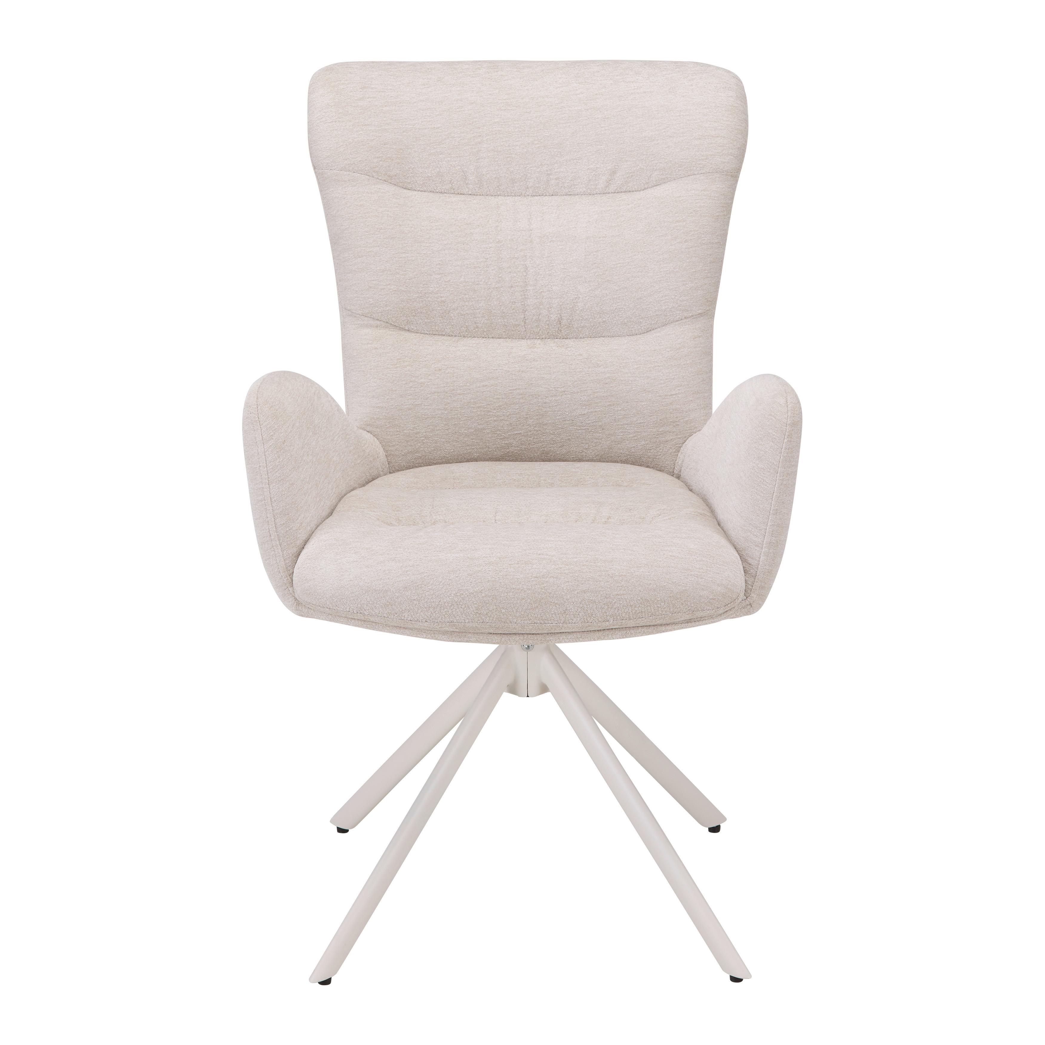 STOL MED ARMSTÖD STELLA - beige, Design, metall/textil (58/91/65cm) - Mömax