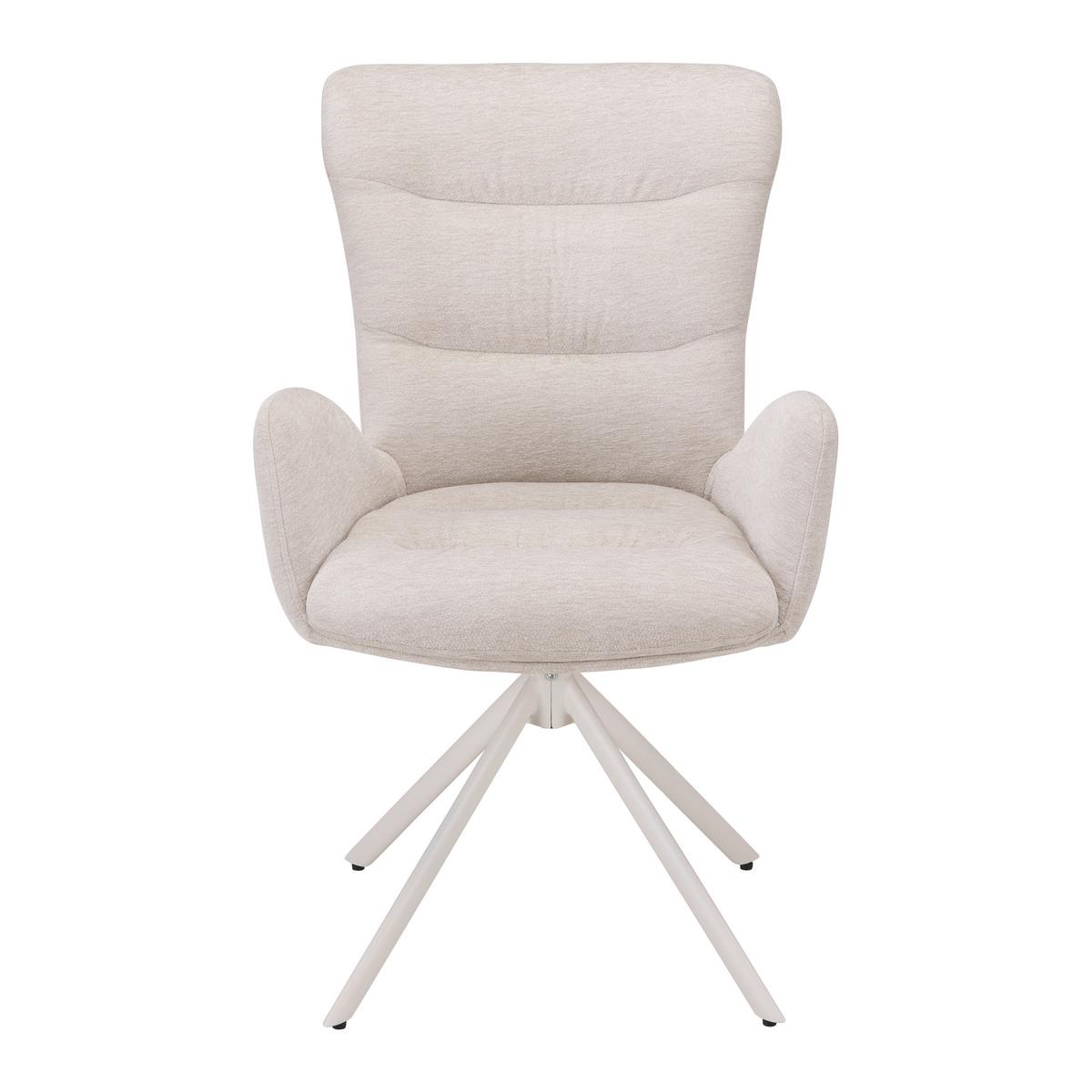Karosszék Forgatható Stella - bézs, Design, textil/fém (58/91/65cm) - Mömax