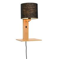 Stenska Svetilka Andes, Črna, Bambus - črna/naravne barve, Trend, tekstil/les (19/24/36cm) - Good & Mojo