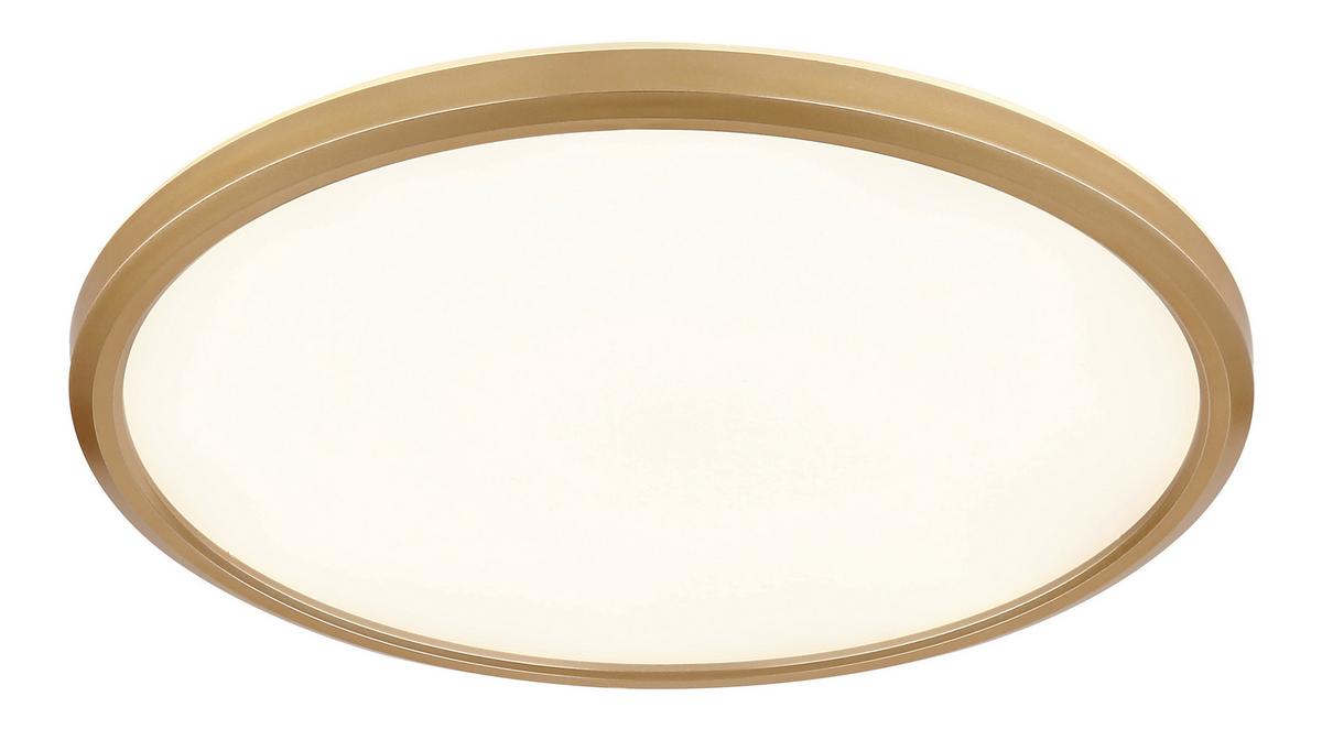 LED-Deckenleuchte Sapana Weiß/Messingfarben max. 18Watt - Messingfarben/Opal, KONVENTIONELL, Kunststoff (29.4/2.5cm) - Globo