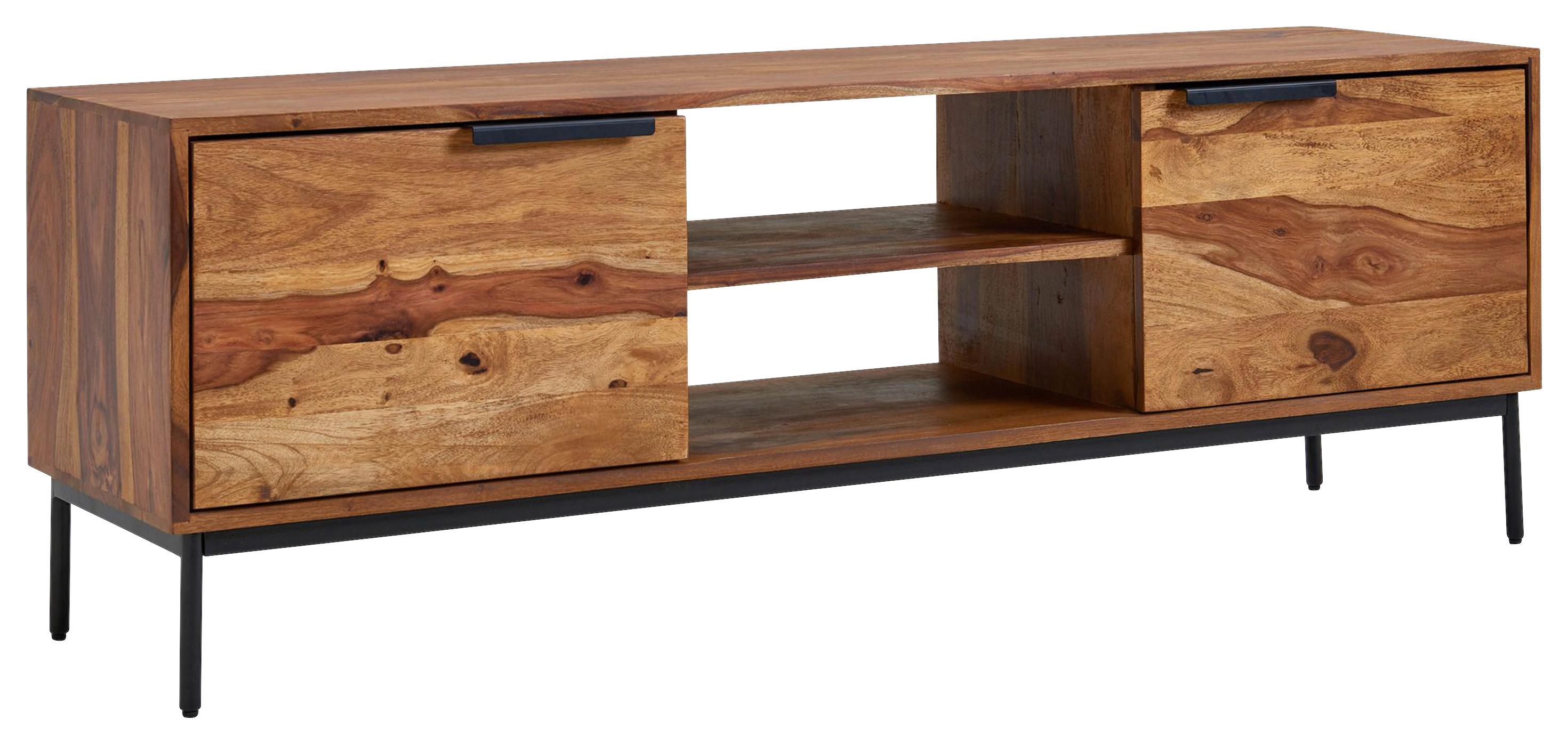 Komoda Wohnling, Pravi Les - črna/barve indijskega rožnega lesa, Design, kovina/les (147/51/38cm) - MID.YOU