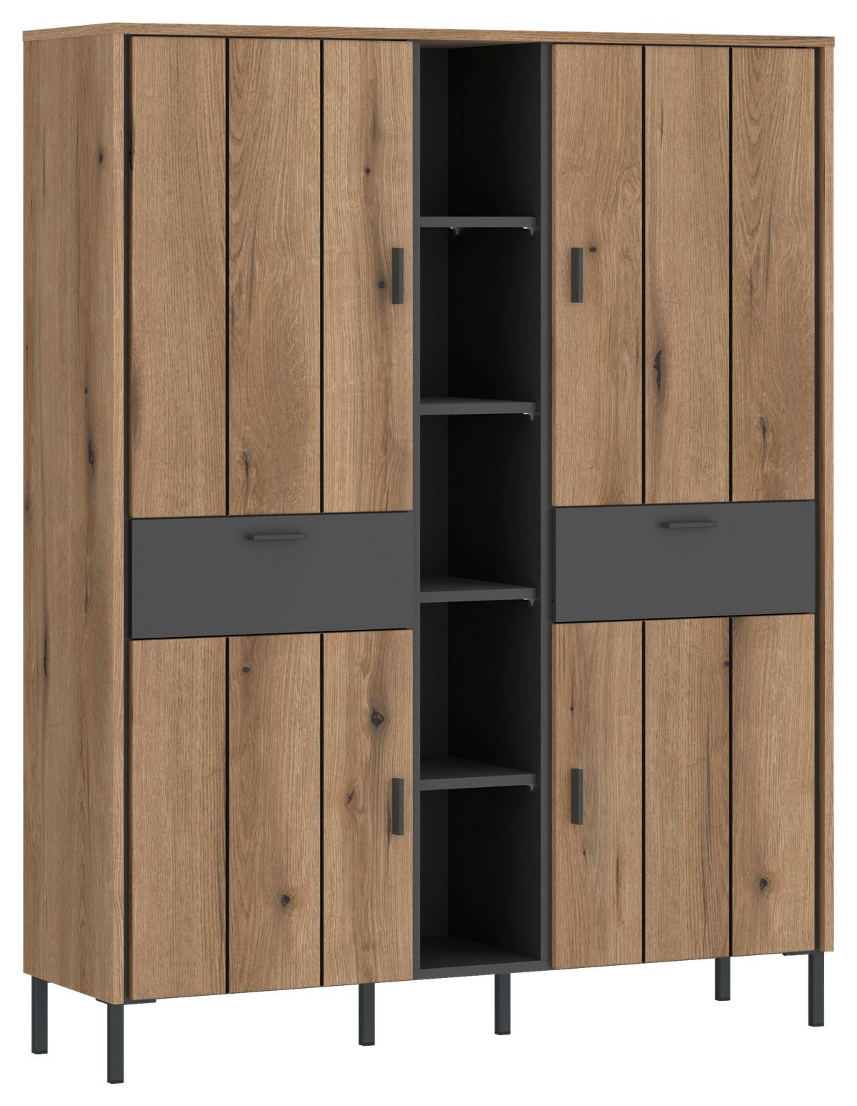 Komoda Shirley - crna, Konvencionalno, drvni materijal/plastika (119,2/156/40cm) - Zandiara
