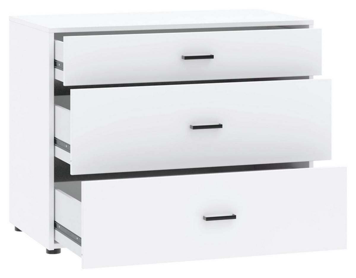 Unterbauschrank Kivo Weiß - Schwarz/Weiß, MODERN, Holzwerkstoff/Kunststoff (90/69,8/52,1cm) - Based