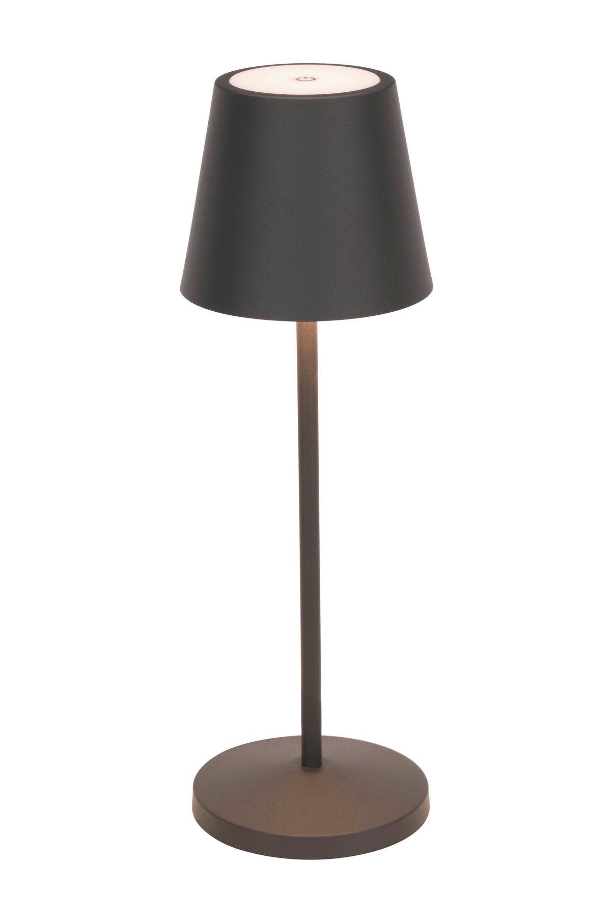 LAMPA STOŁOWA Z AKUMULATOREM DENVER *SBN* - szary, Konventionell, metal (11/35cm) - Novel
