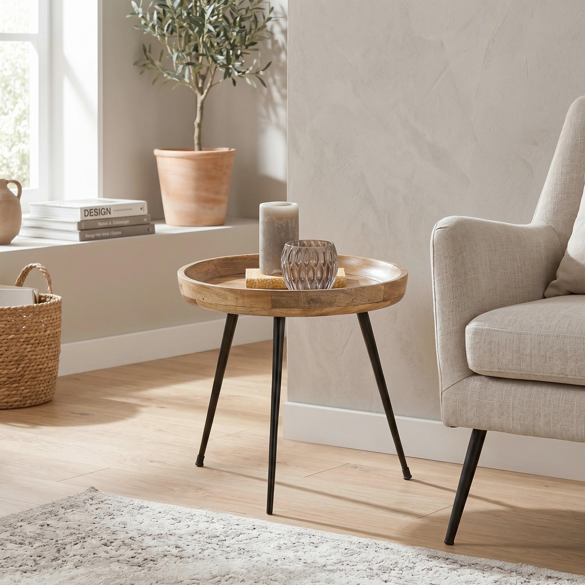 SIDOBORD ARNOLD -SB- - naturfärgad, Lifestyle, metall/trä (40/38/40cm) - Mömax