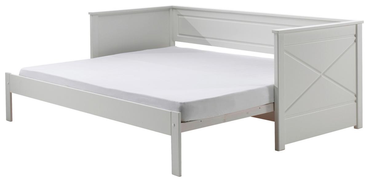 Ausziehbett "Pino", 90x200, weiß - Weiß, MODERN, Holz/Holzwerkstoff (90/200cm) - MID.YOU