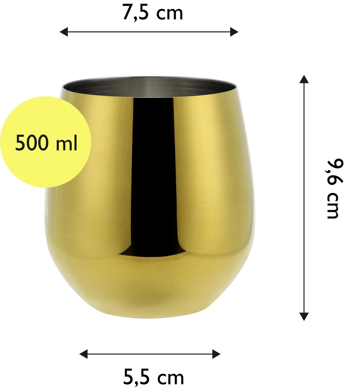 Set Kozarcev Water, 6-Delni - zlate barve, Trend, kovina (9,6cm) - Echtwerk