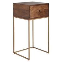 Éjjeliszekrény Mid.you - barna/aranyszínű, Modern, fém/fa (40/76/35cm) - MID.YOU