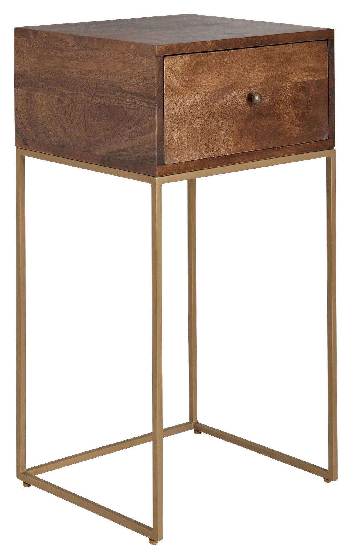 Éjjeliszekrény Mid.you - barna/aranyszínű, Modern, fém/fa (40/76/35cm) - MID.YOU