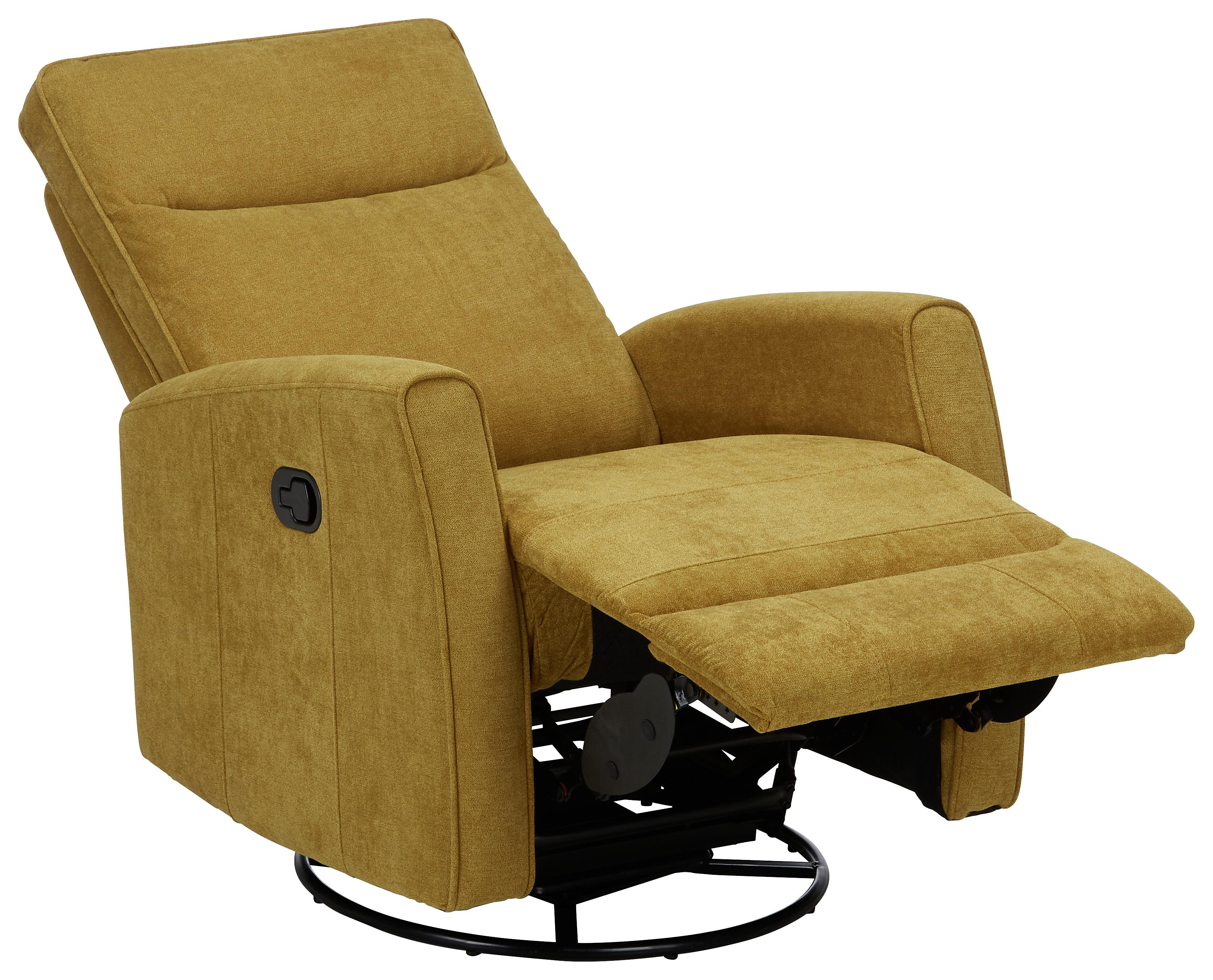 Relaxsessel in Gelb - Gelb/Schwarz, Modern, Textil/Metall (76/103/96cm) - Modern Living
