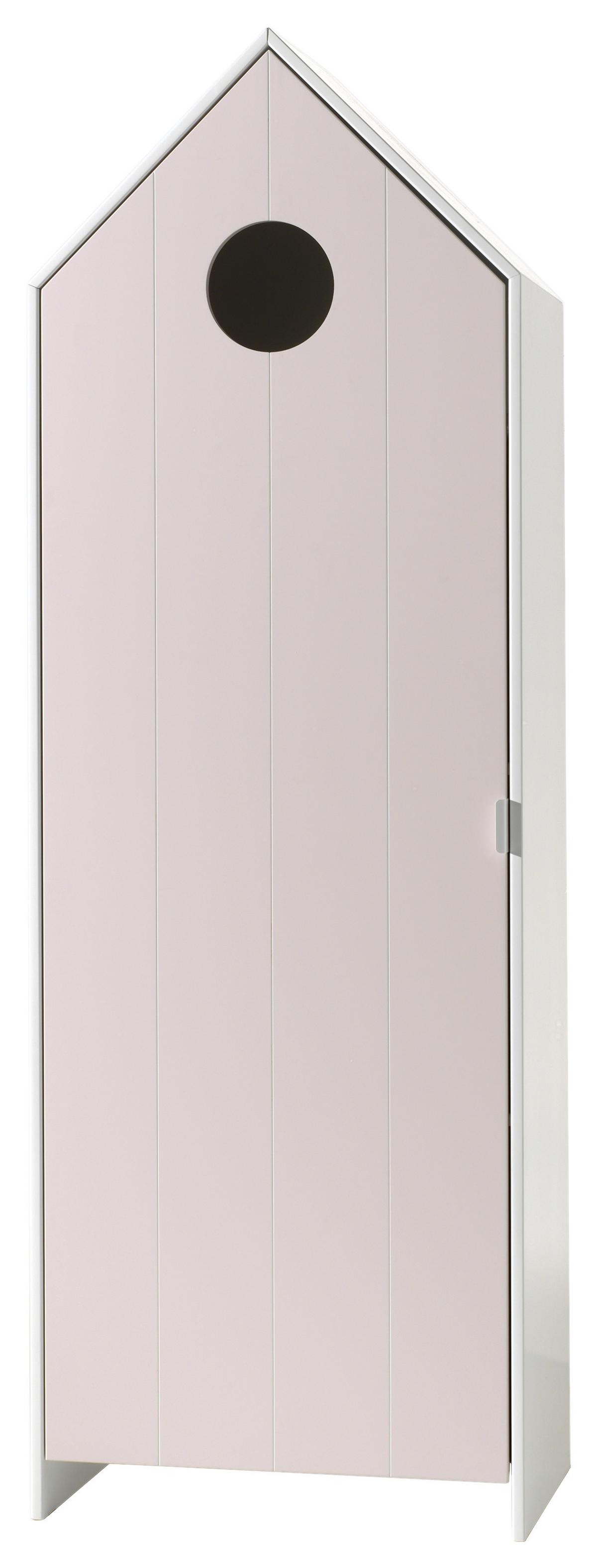 Kinderkleiderschrank Casami Weiß/Rosa - Rosa/Weiß, MODERN, Holzwerkstoff (57,6/171,3/37cm) - Vipack