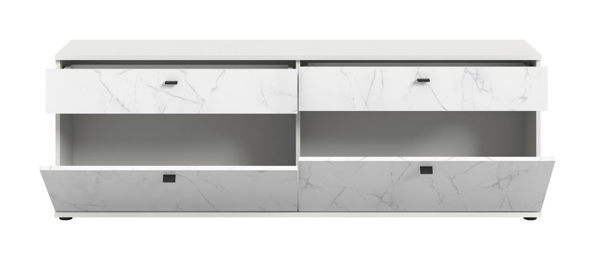 Tv Komoda Stone - bijela/crna, Design, drvni materijal/plastika (180/62/40cm) - Modern Living