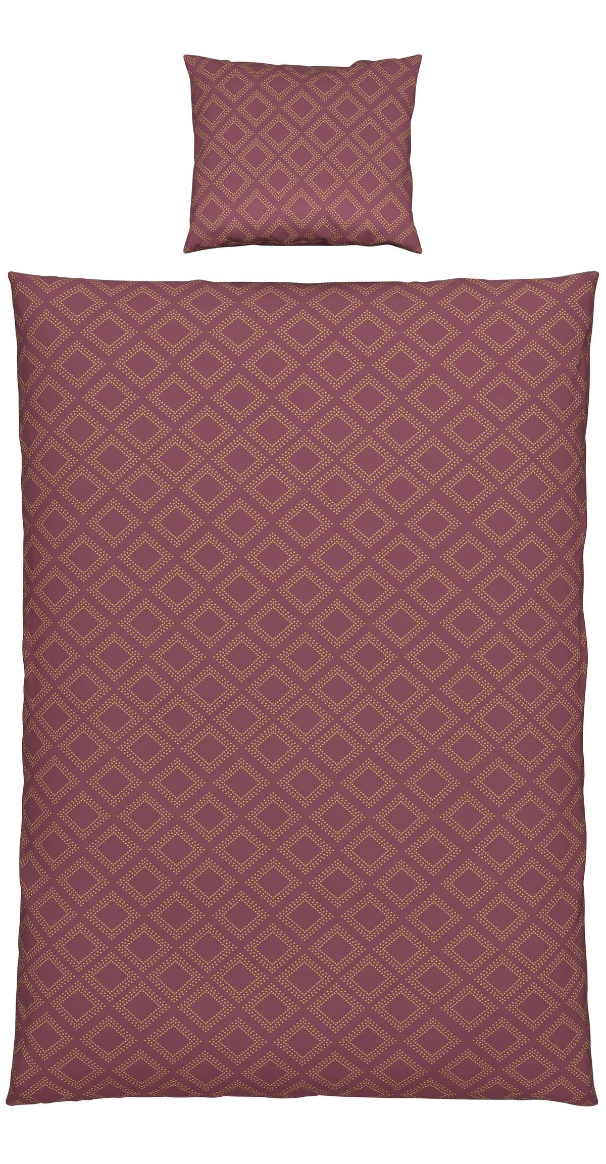 Bettwäsche Ornament ca. 160x210cm - Gelb/Weinrot, Lifestyle, Textil (160/210cm) - Modern Living