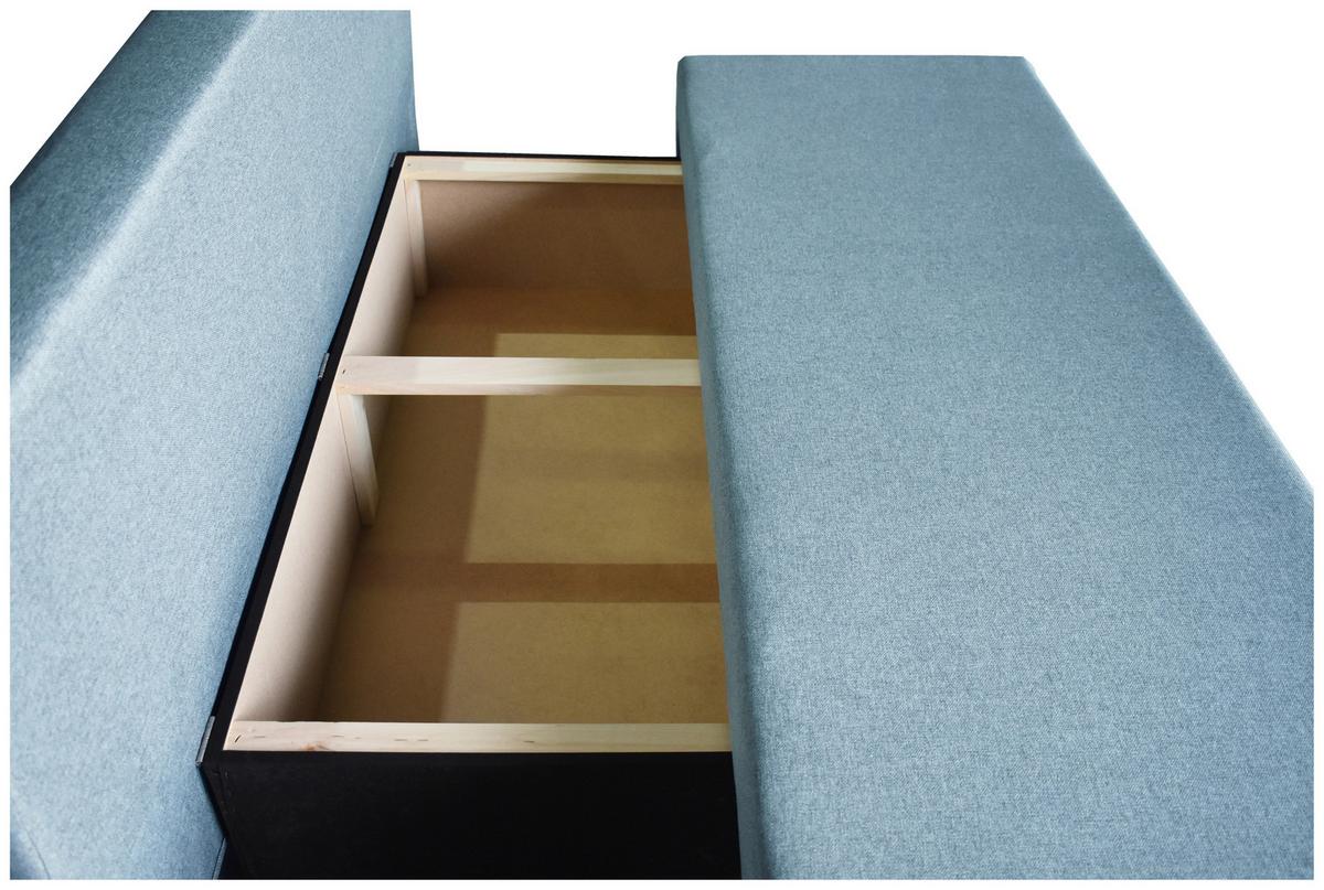 Canapea extensibilă SOHO - albastru deschis/gri închis, Modern, lemn/metal (201/89/89cm) - Best Price