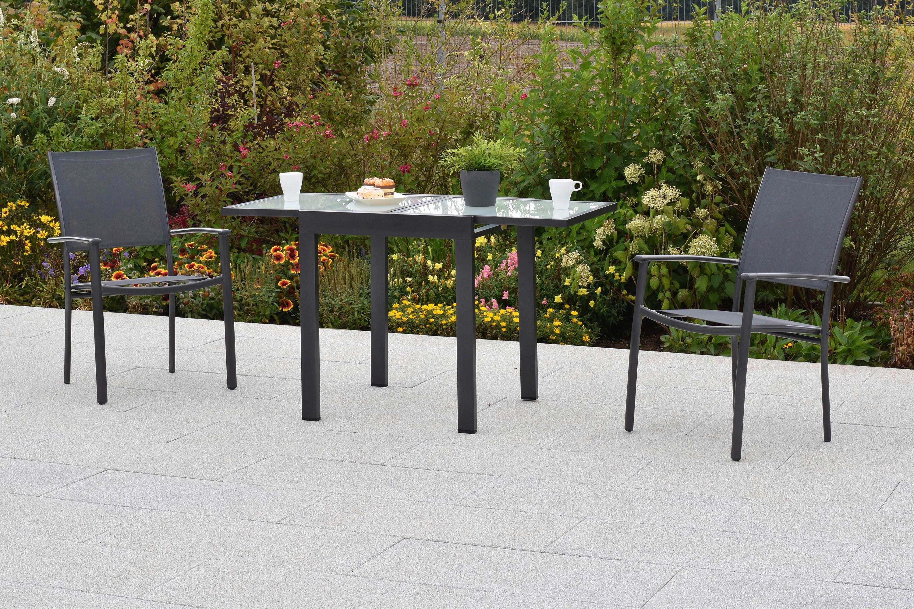 GARTENSET MILANO - Graphitfarben/Grau, MODERN, Textil/Metall - Gardenson