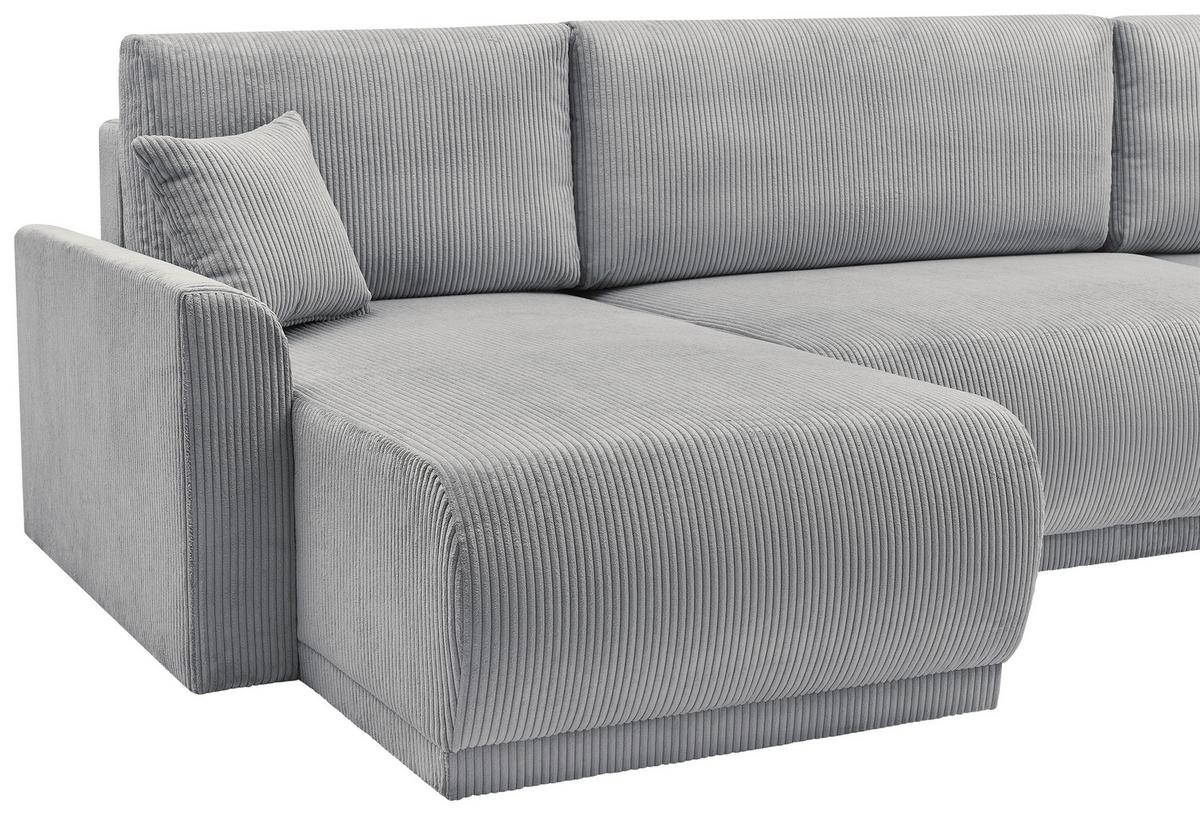 Coltar KIM U - gri, Modern, lemn (146/313/160cm) - Modern Living