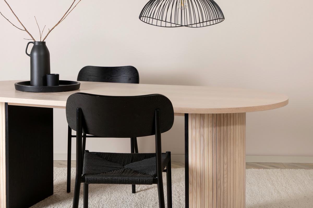 ESSTISCH BIANCA - Eichefarben/Schwarz, Design, Holz/Holzwerkstoff (200/75/90cm) - Livetastic