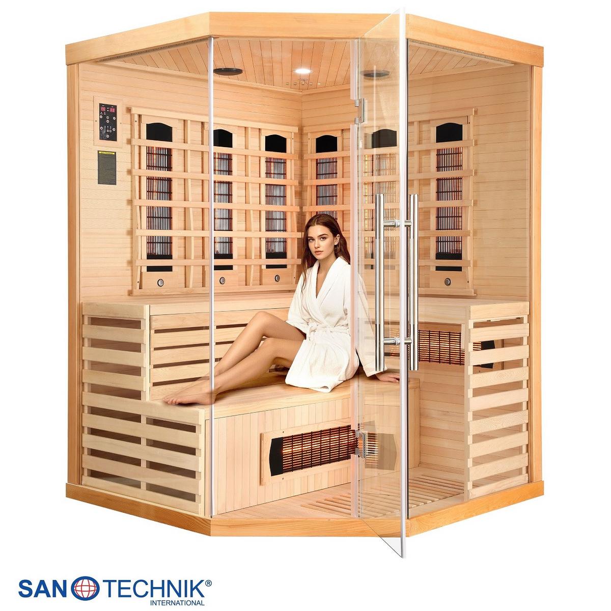 Infrarotkabine Deluxe in Braun ca. 150x200x150cm - Braun, MODERN, Holz (150/200/150cm) - Sanotechnik