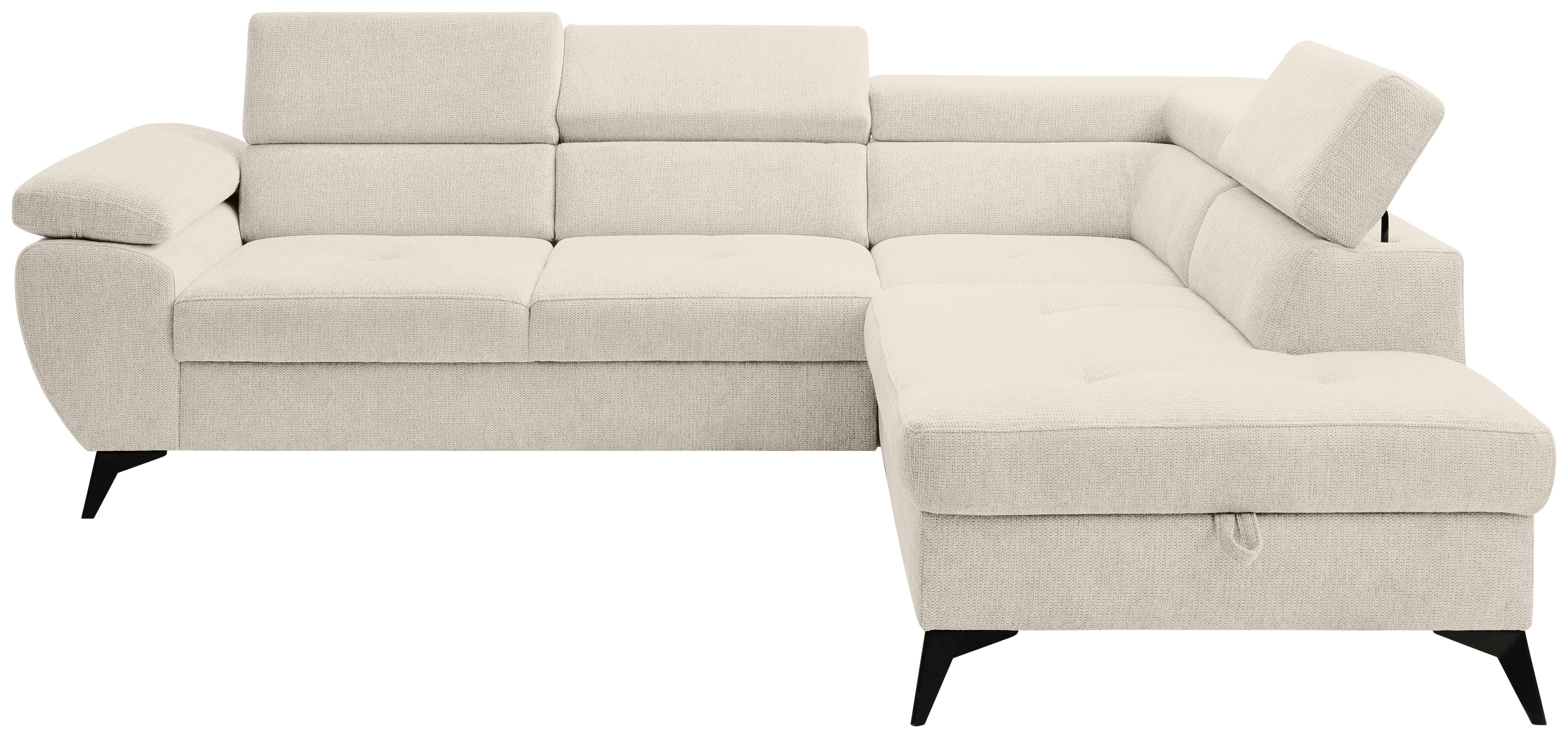 Kutna Garnitura Floris - bež/crna, Moderno, tekstil/metal (256/75-90/200cm) - Modern Living