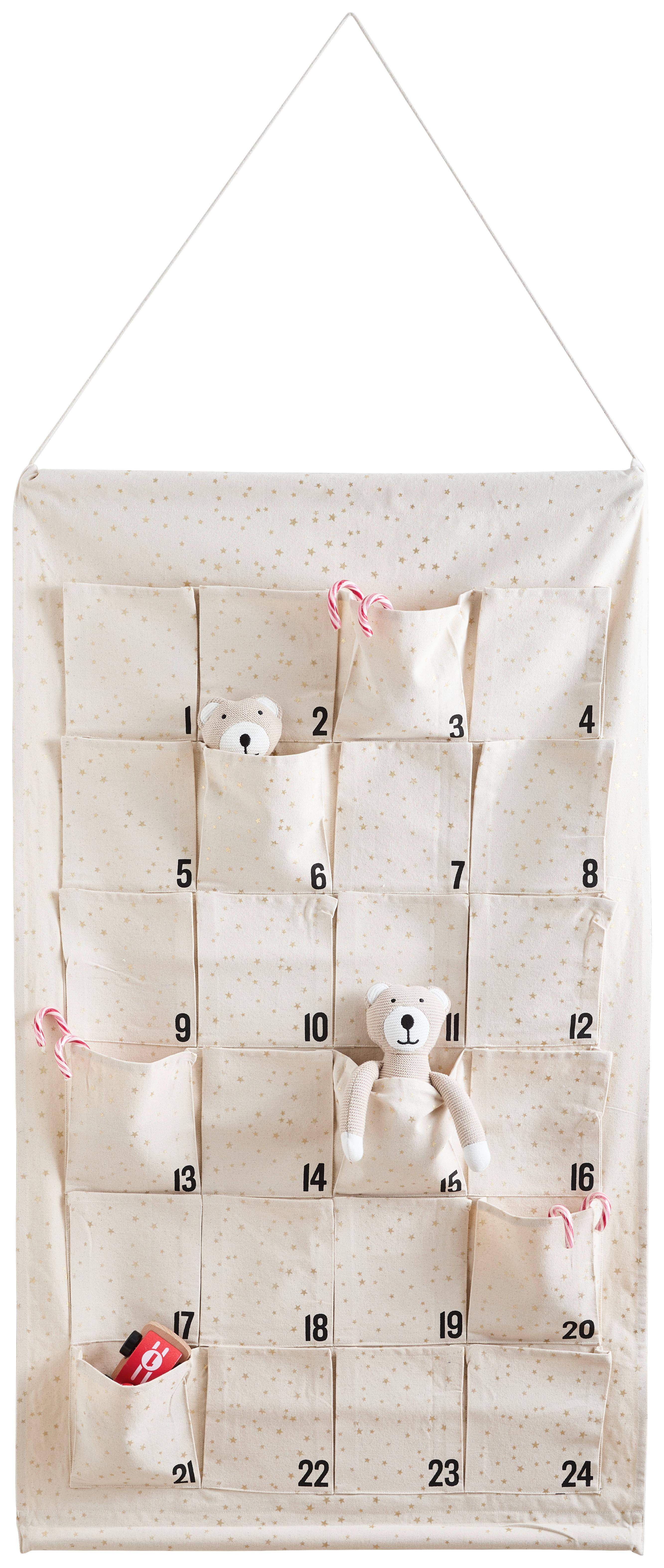 KALENDARZ ADWENTOWY PT-CL-24514 - ADVENT - kolor naturalny, Konventionell, tkanina (71/123cm) - X-Mas