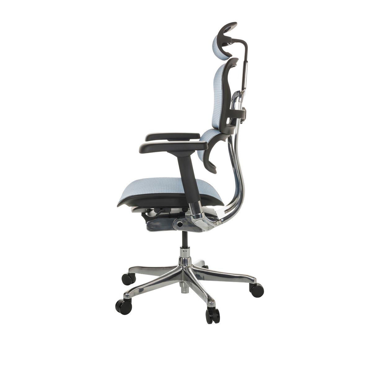 Pisarniški Stol Ergohuman I, Modra - modra/srebrne barve, Basics, kovina/umetna masa (69/119-144/65cm) - MID.YOU