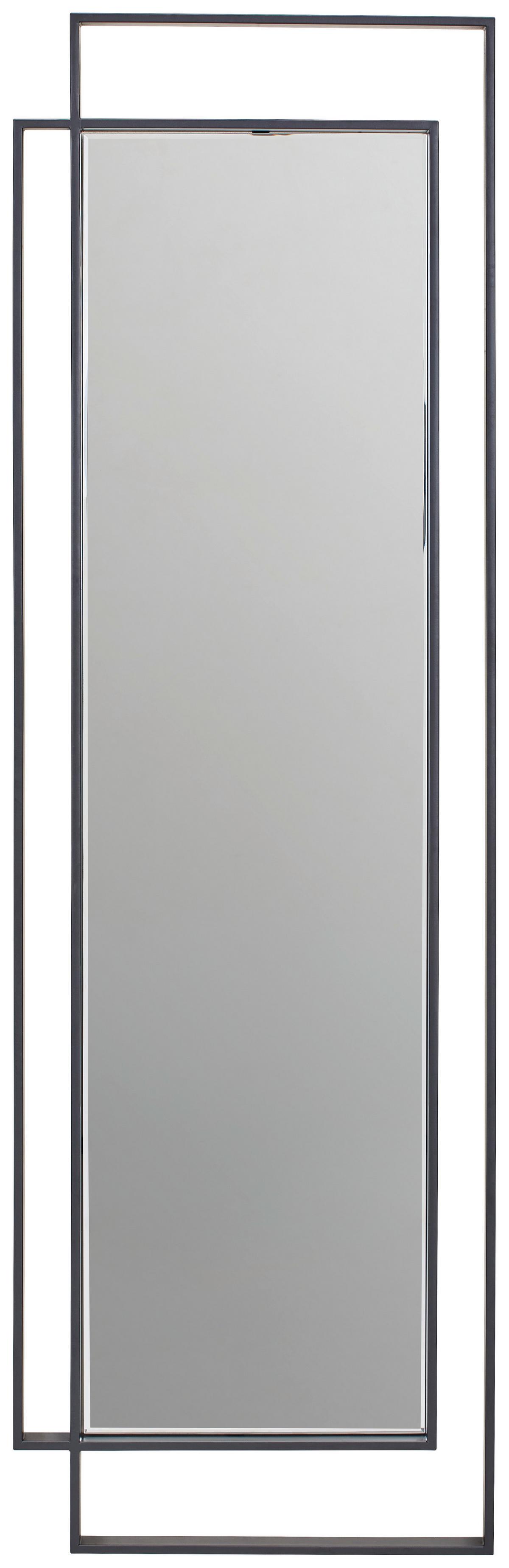 LUSTRO ŚCIENNE DANIEL - przejrzysty/czarny, Trend, materiał drewnopochodny/metal (50/160/4cm) - Xora