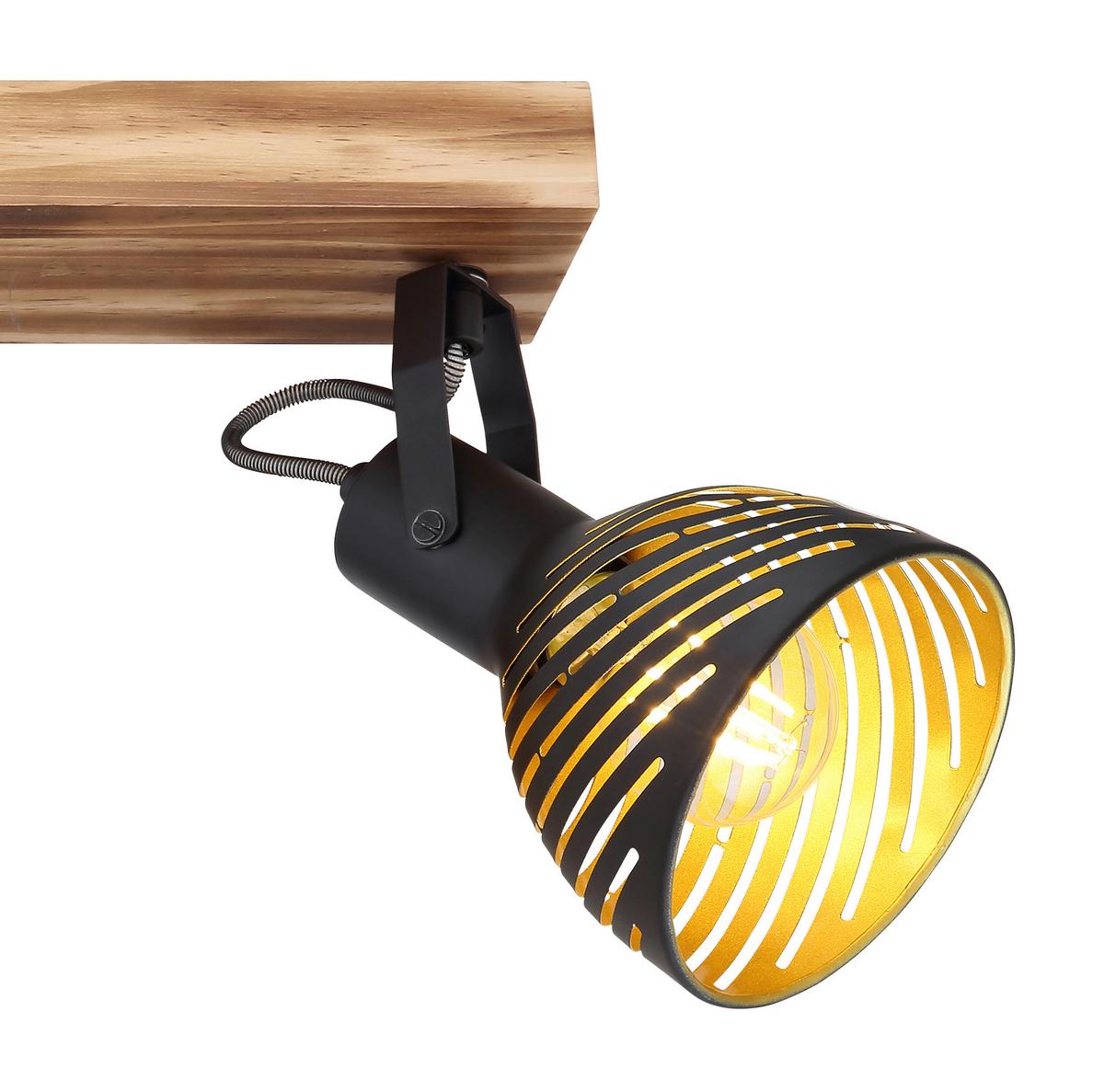 Reflektor Lenna - zlate barve/črna, Basics, kovina/les (54/12,5/25cm) - Globo