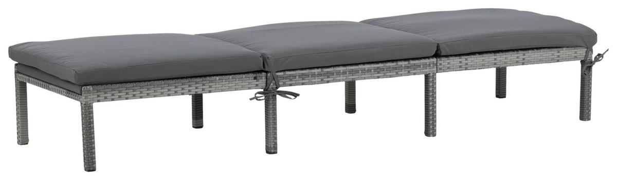 Gartenliege Bilbao ca. 59x84x198 cm Grau - Grau, KONVENTIONELL, Kunststoff/Textil (59/84/198cm) - Gardenson