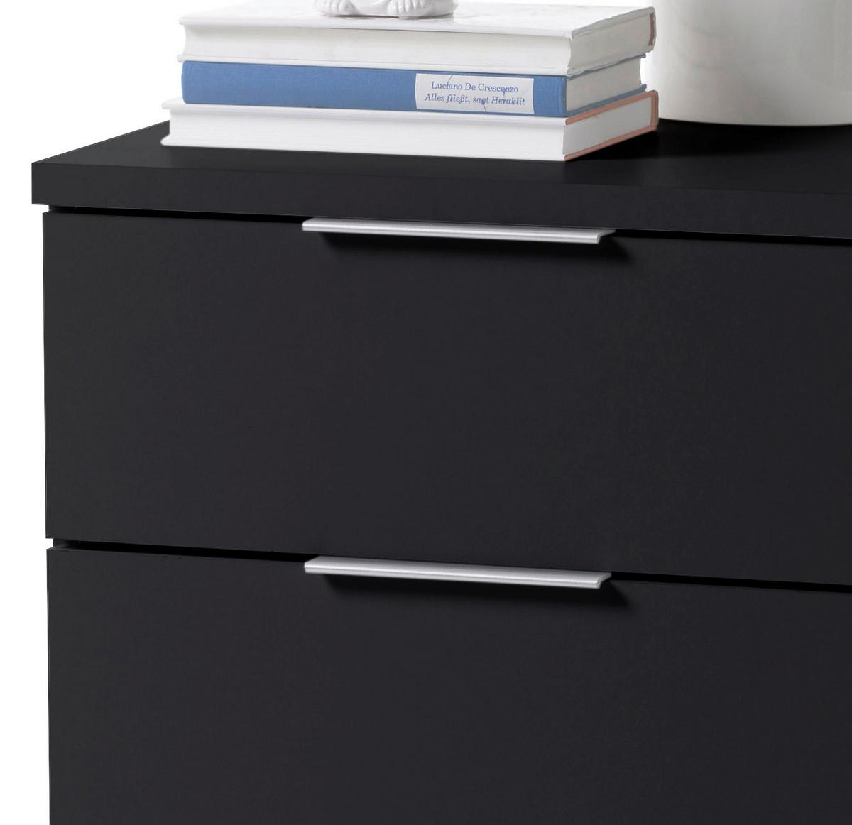 Noćni Ormarić B: 46 Cm Schwarz - srebrne boje, Basics (46/61cm) - MID.YOU