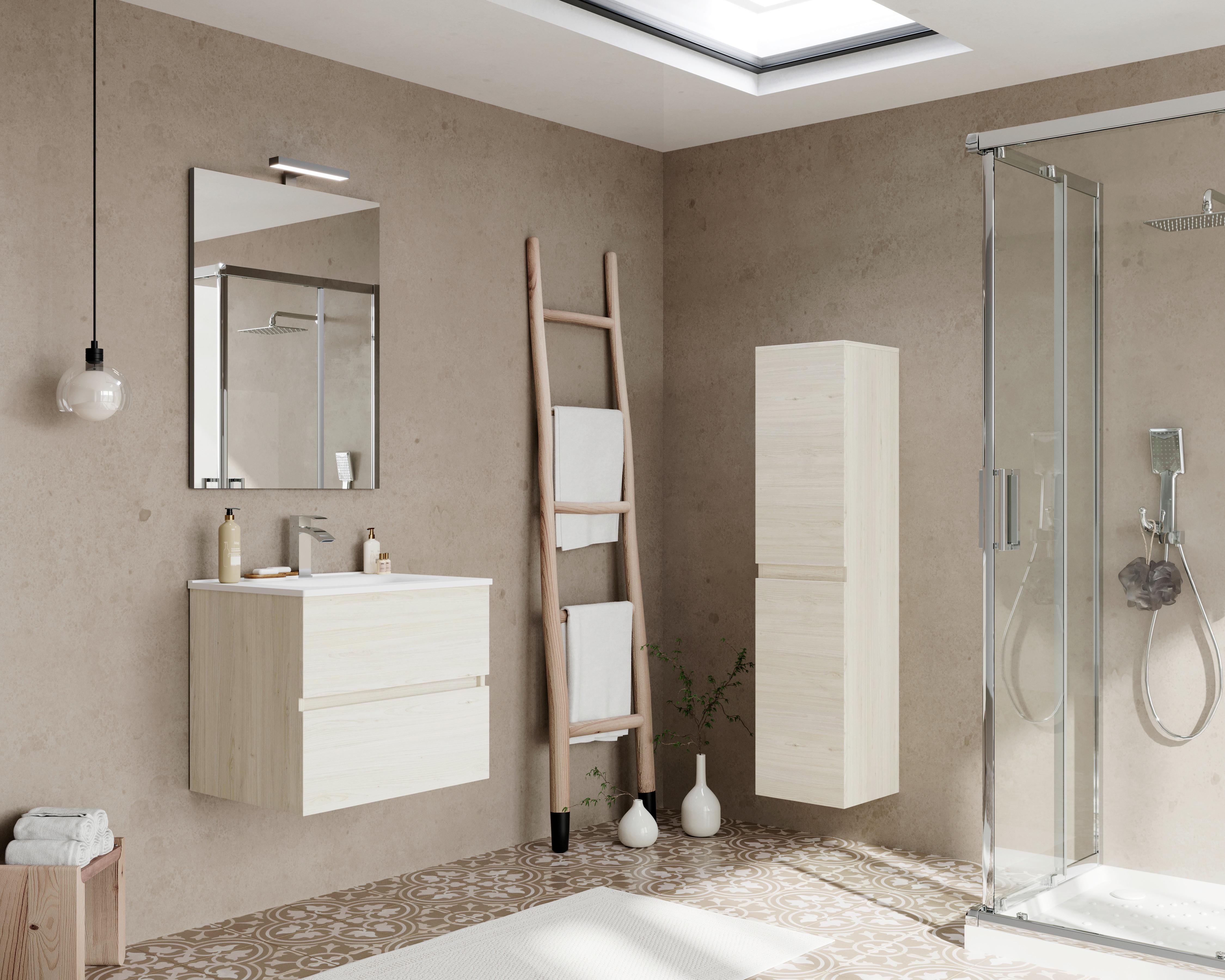 Element Ispod Umivaonika Easy - hrast Bianco/antracit, Moderno, drvni materijal (60/46/51cm)