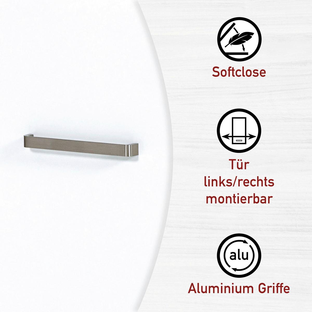 Küchenleerblock Bundle 5-Sorba o. Geräte Weiß - Silberfarben/Weiß, MODERN, Glas/Holzwerkstoff (300cm) - home24