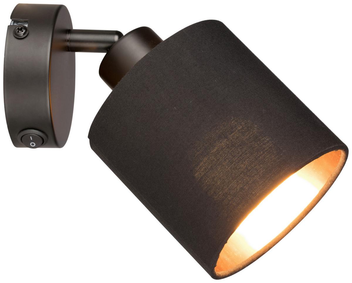 Strahler Goldi max. 15 Watt - Goldfarben/Schwarz, MODERN, Textil/Metall (16,5/10/20cm) - Mömax