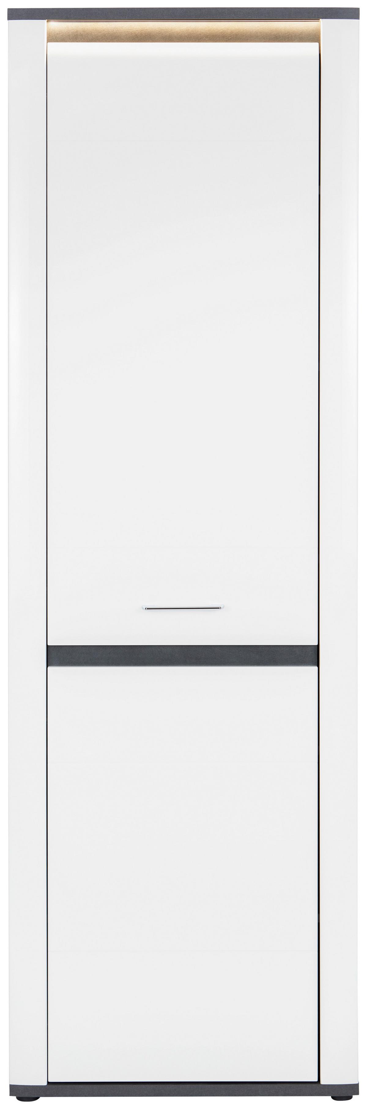 Garderobni Ormar Alassio - bijela/boje kroma, Moderno, drvni materijal/metal (65/200/37,6cm) - Modern Living