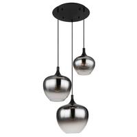 Függőlámpa 15548-3h  Maxy - fekete, Design, üveg/fém (48/120cm) - Globo