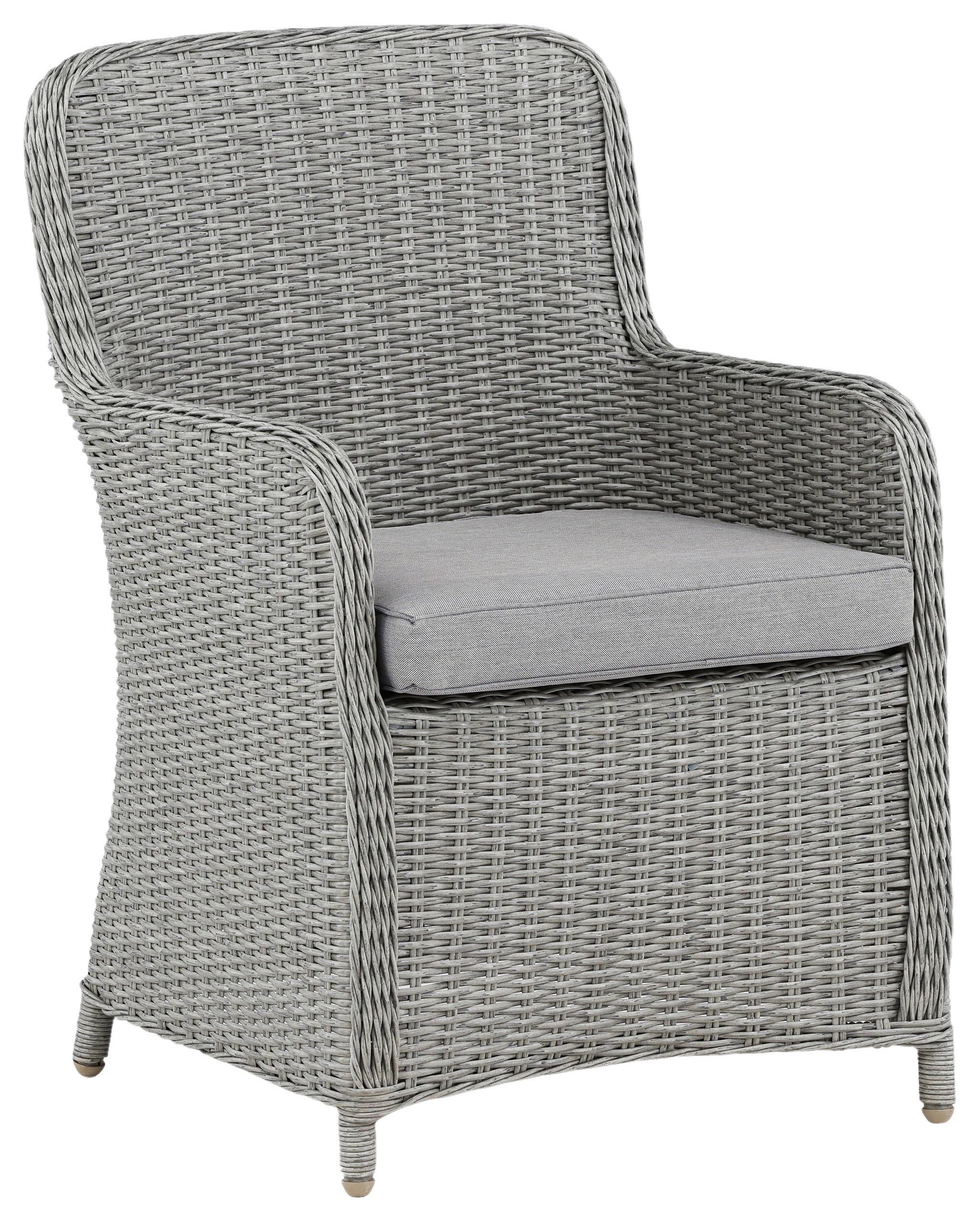 GARTENSTUHL-SET WEMBLEY - Grau, KONVENTIONELL, Kunststoff/Textil (62/94,5/65cm) - Gardenson