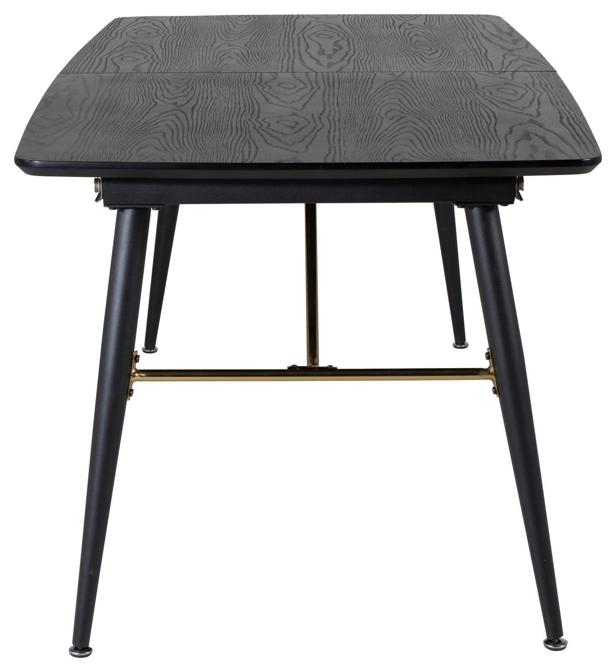 ESSTISCH GOLD - Schwarz, Design, Holzwerkstoff/Metall (180/85/75cm) - Livetastic