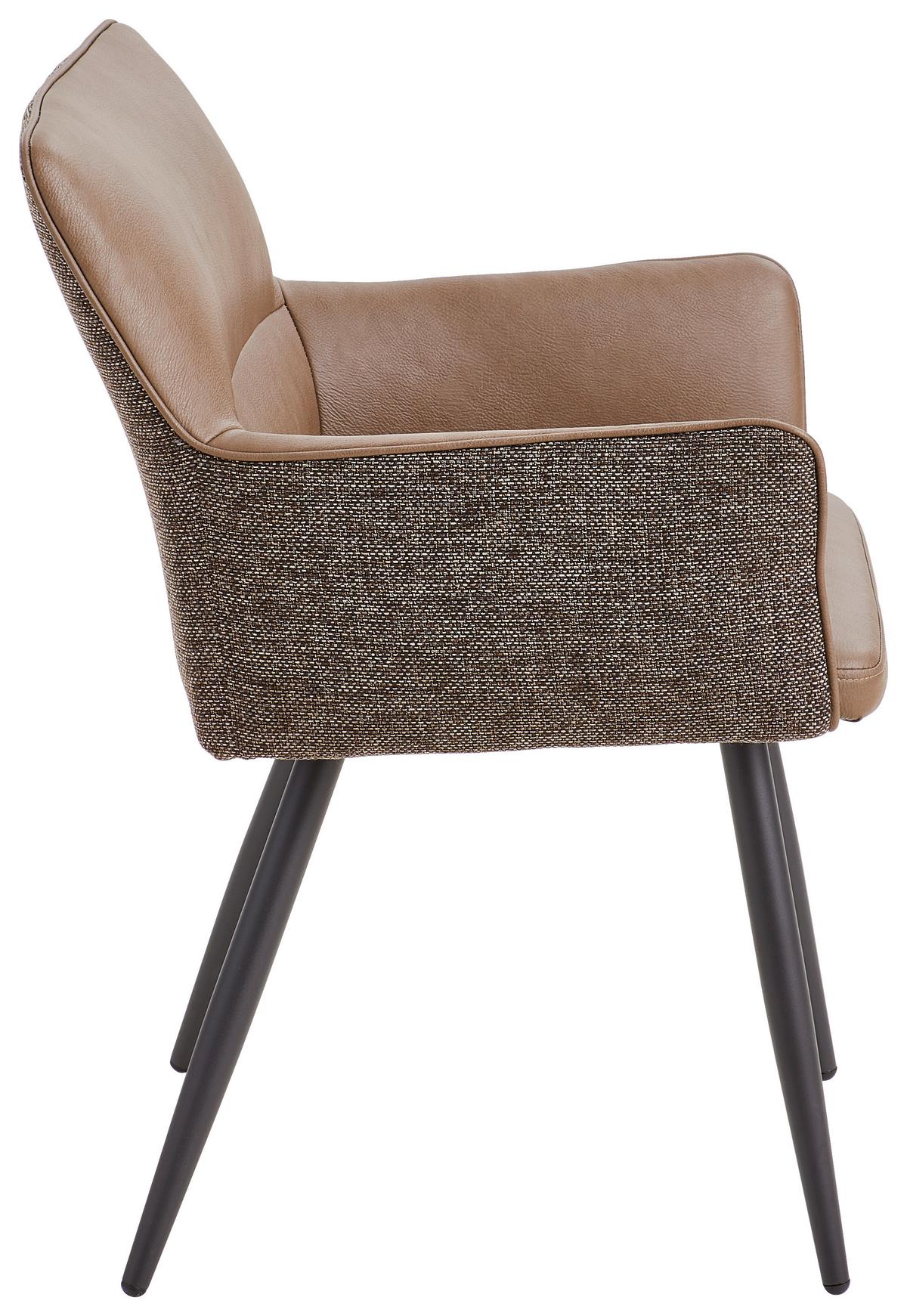 KRZESŁO Z PODŁOKIETNIKAMI LIAM - czarny/szary, Modern, metal/drewno (56/88/60cm) - Livetastic