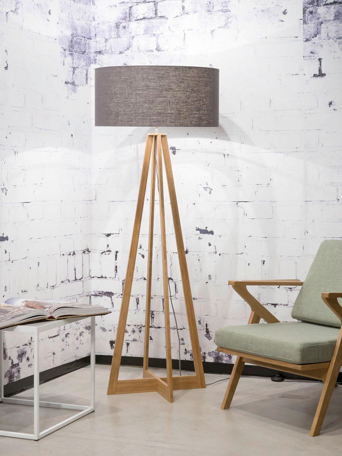 Stoječa Svetilka Everest, Temno Siva, Bambus - temno siva/naravne barve, Trend (60/158cm) - Good & Mojo