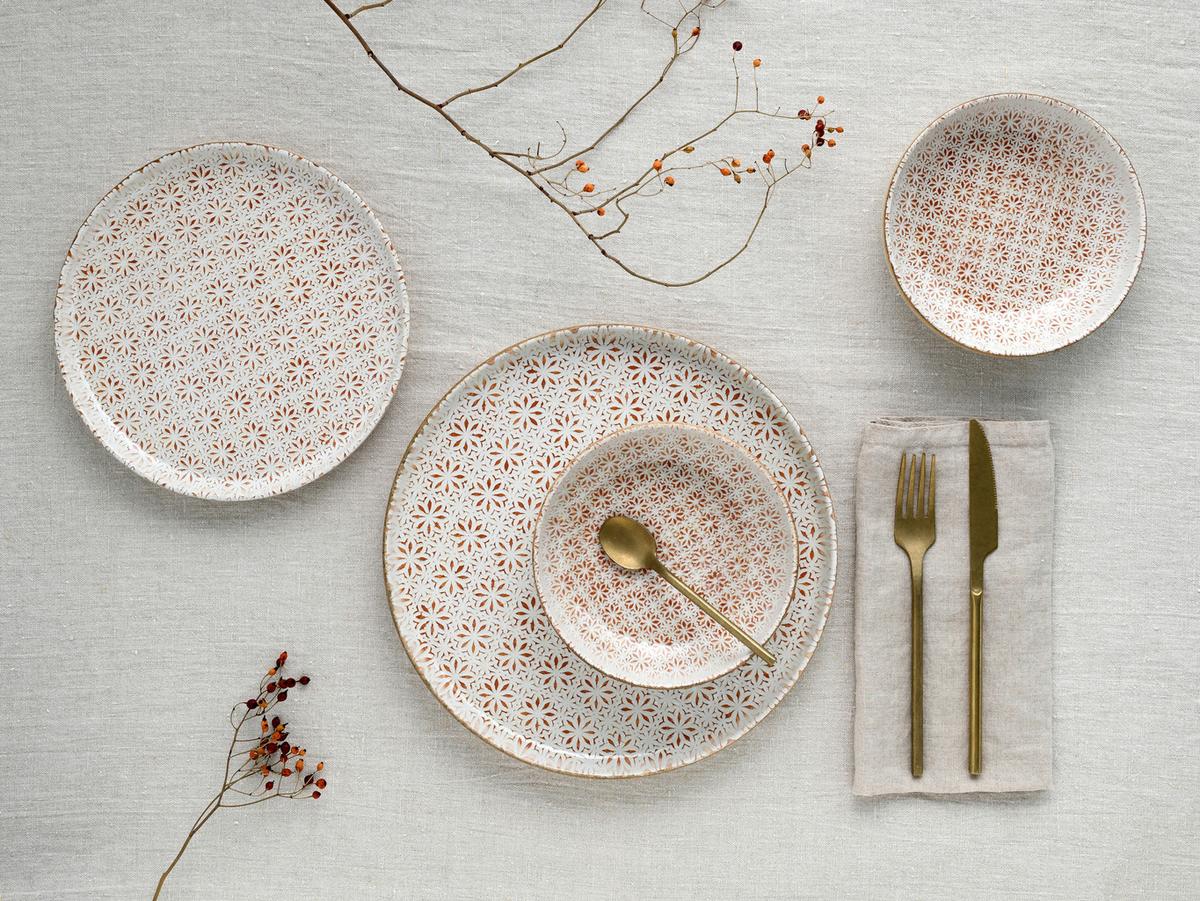 Jedilni Servis Emiliana Peach, 12-Delni - roza/krem barve, Basics, keramika - Creatable