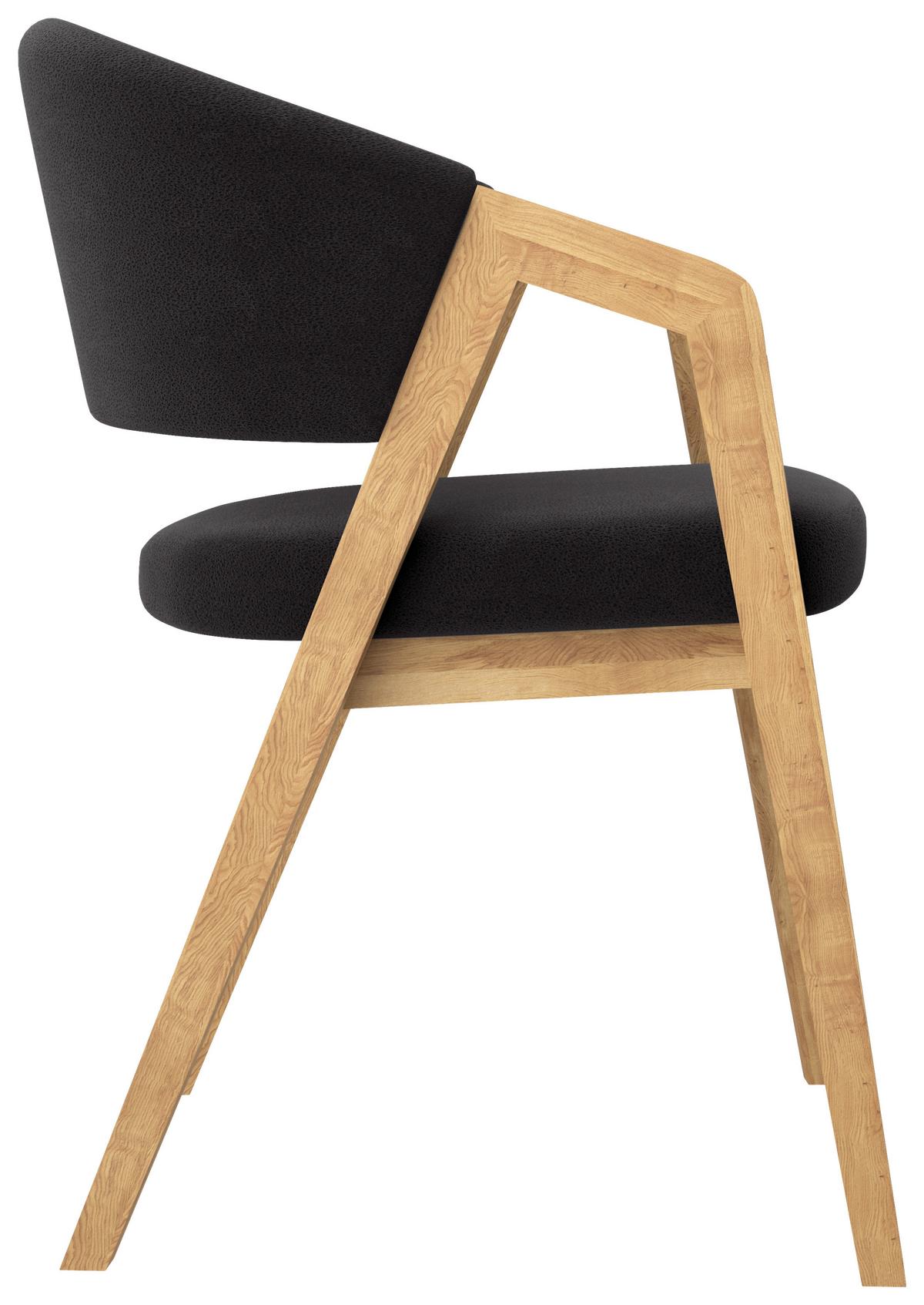 KRZESŁO Z PODŁOKIETNIKAMI MOLINO - antracytowy, Konventionell, tkanina/drewno (59/96/60cm) - Carryhome