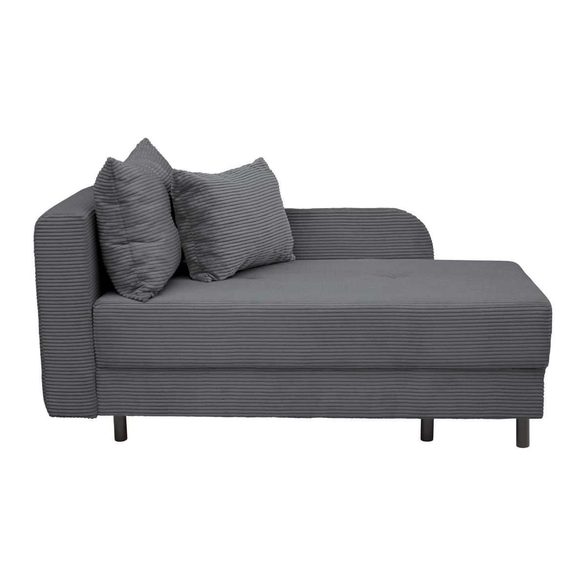 Liege Nova Dunkelgrau - Dunkelgrau/Schwarz, MODERN, Holz/Textil (85/62/145cm) - Mömax