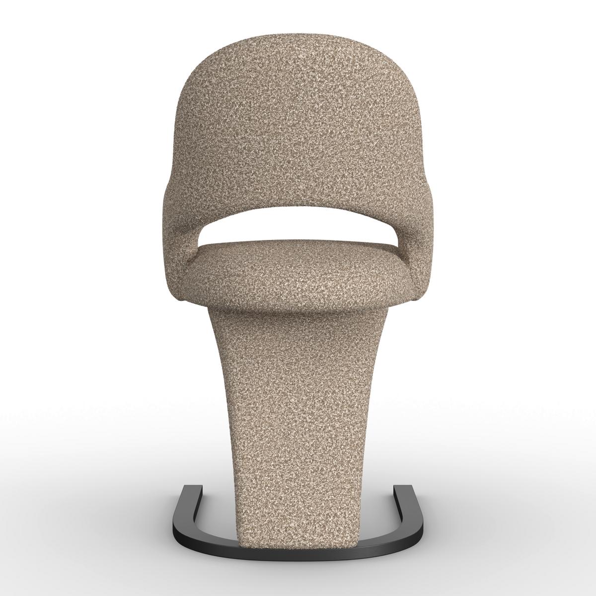 Armlehnstuhl Aria Braun Bouclé Gepolstert - Schwarz/Braun, MODERN, Holz/Textil (54/82cm) - Bessagi Home